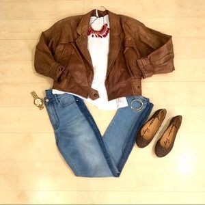 Vintage Adventures Abound Leather Jacket, XS
